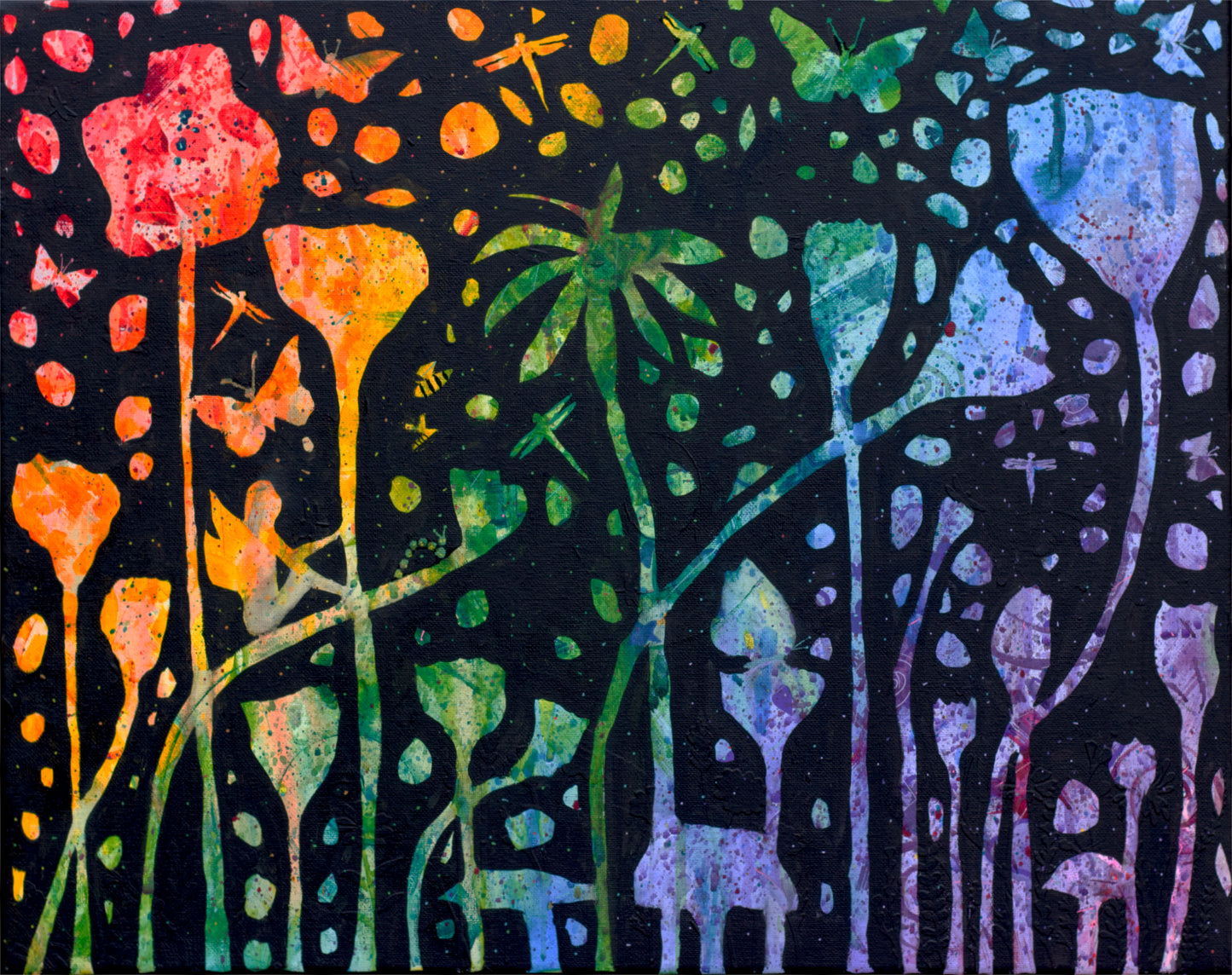 Wall Art Print - Rainbow Fairy Garden