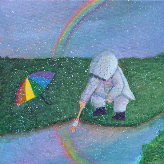 Wall Art Print - Puddles of Rainbow